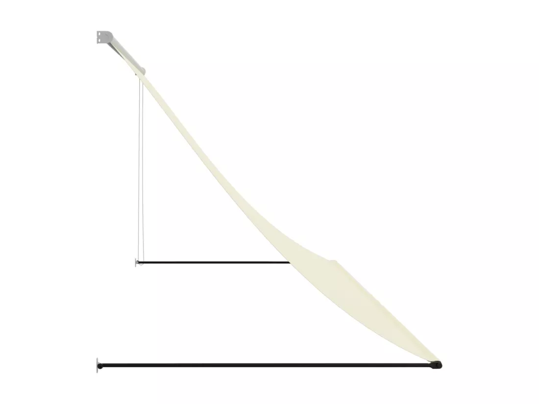 Auvent rétractable crème 300x150 m tissu et acier