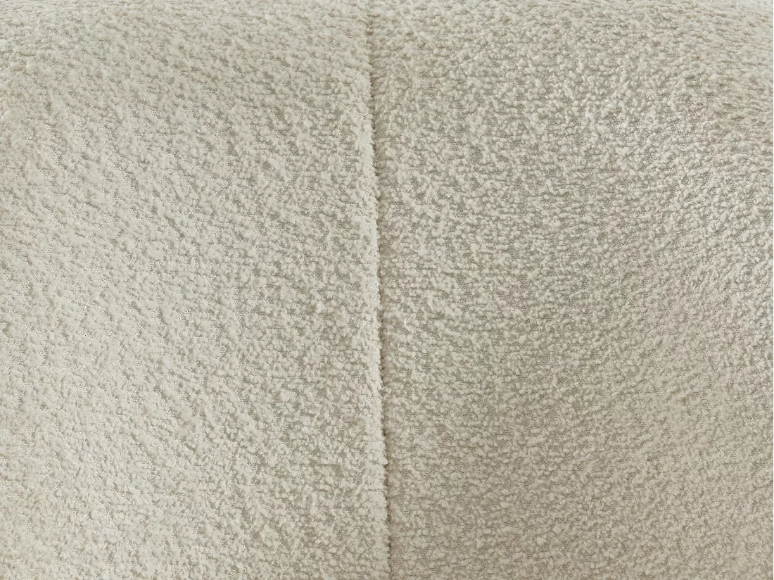 Lot de 6 chaises avec accoudoirs en tissu bouclette et métal noir - Crème - AKETI de Pascal Morabito