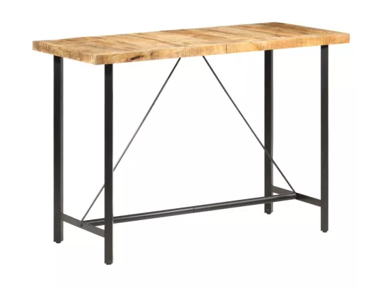 Table de bar 150x70x107 cm Bois de manguier brut