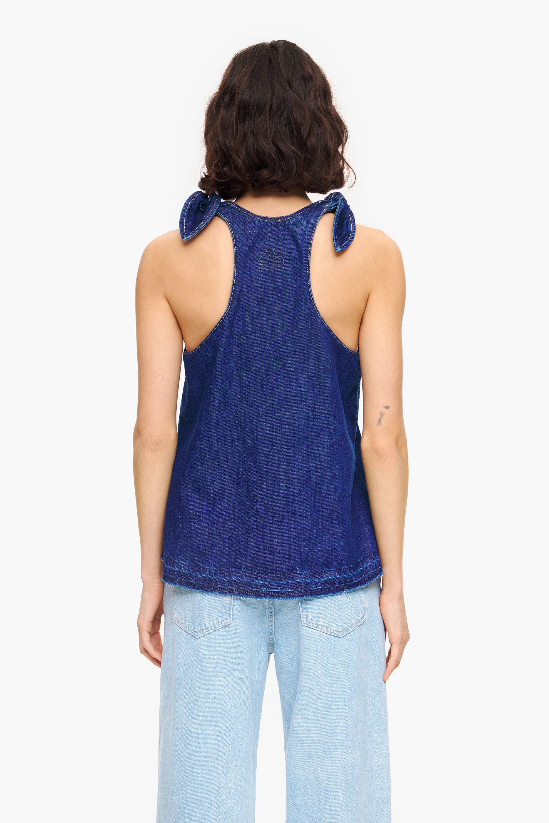 Top jeans azul escuro