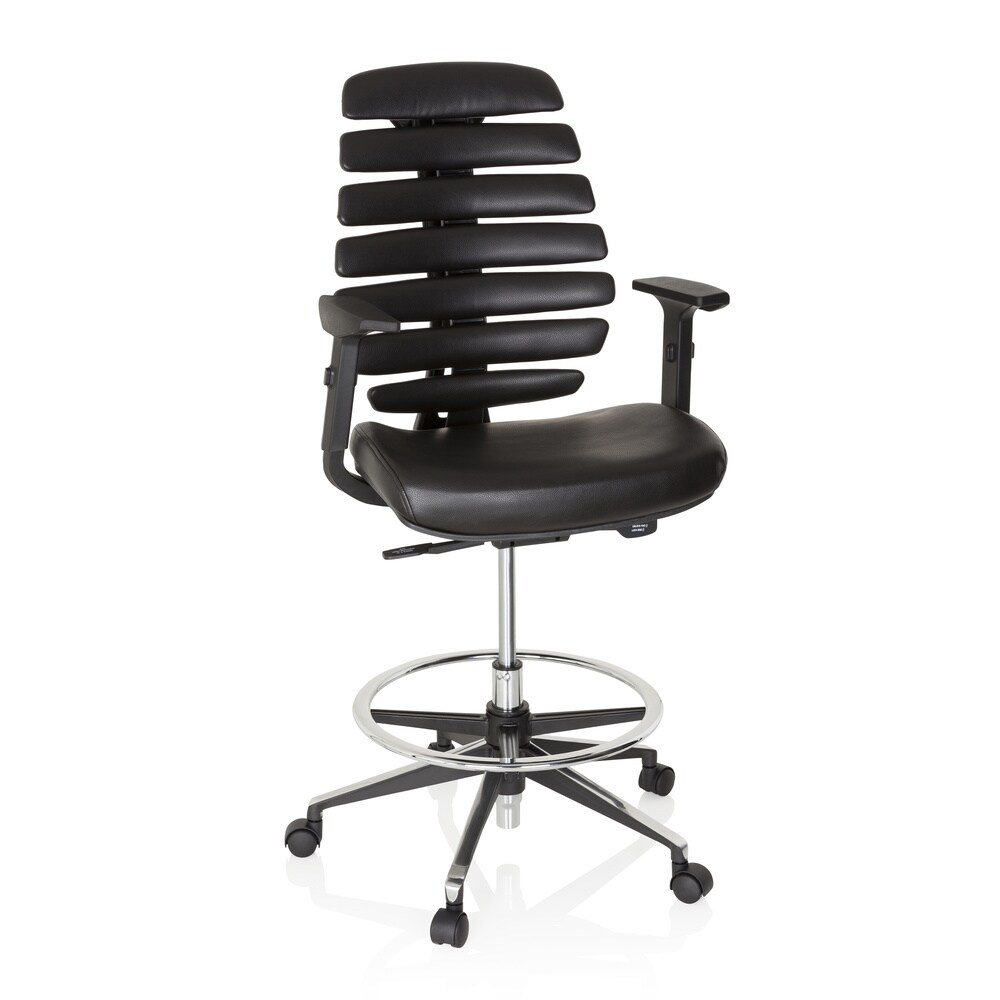 Counterstuhl ERGO LINE II WORK Leder mit Armlehnen (höhenverstellbar) hjh OFFICE