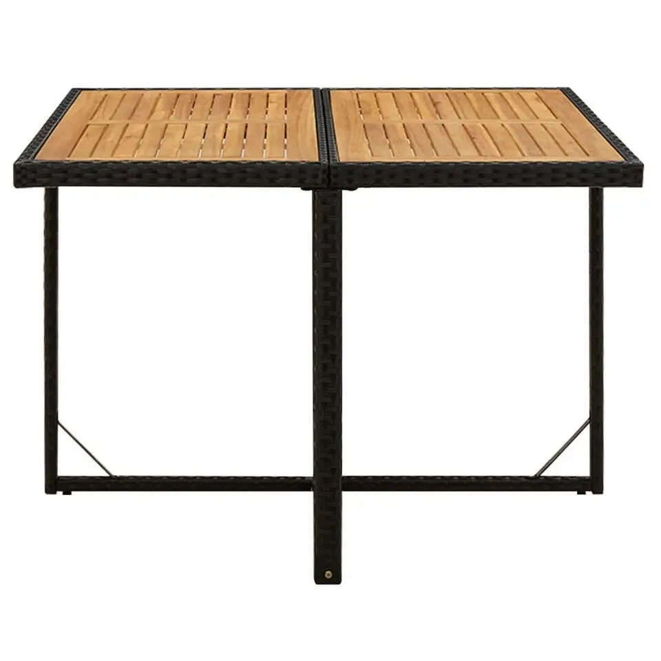 vidaXL - Tuinset - Zwart - Poly rattan - 5 stuks - Met kussens