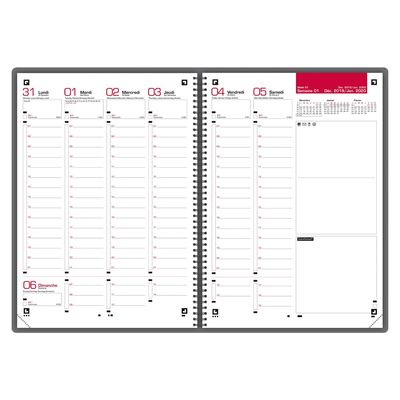 Agenda organiseur spiralé Oxford Voyage - 1 semaine sur 2 pages - 15 x 21 cm - disponible dans différentes couleurs - Hamelin