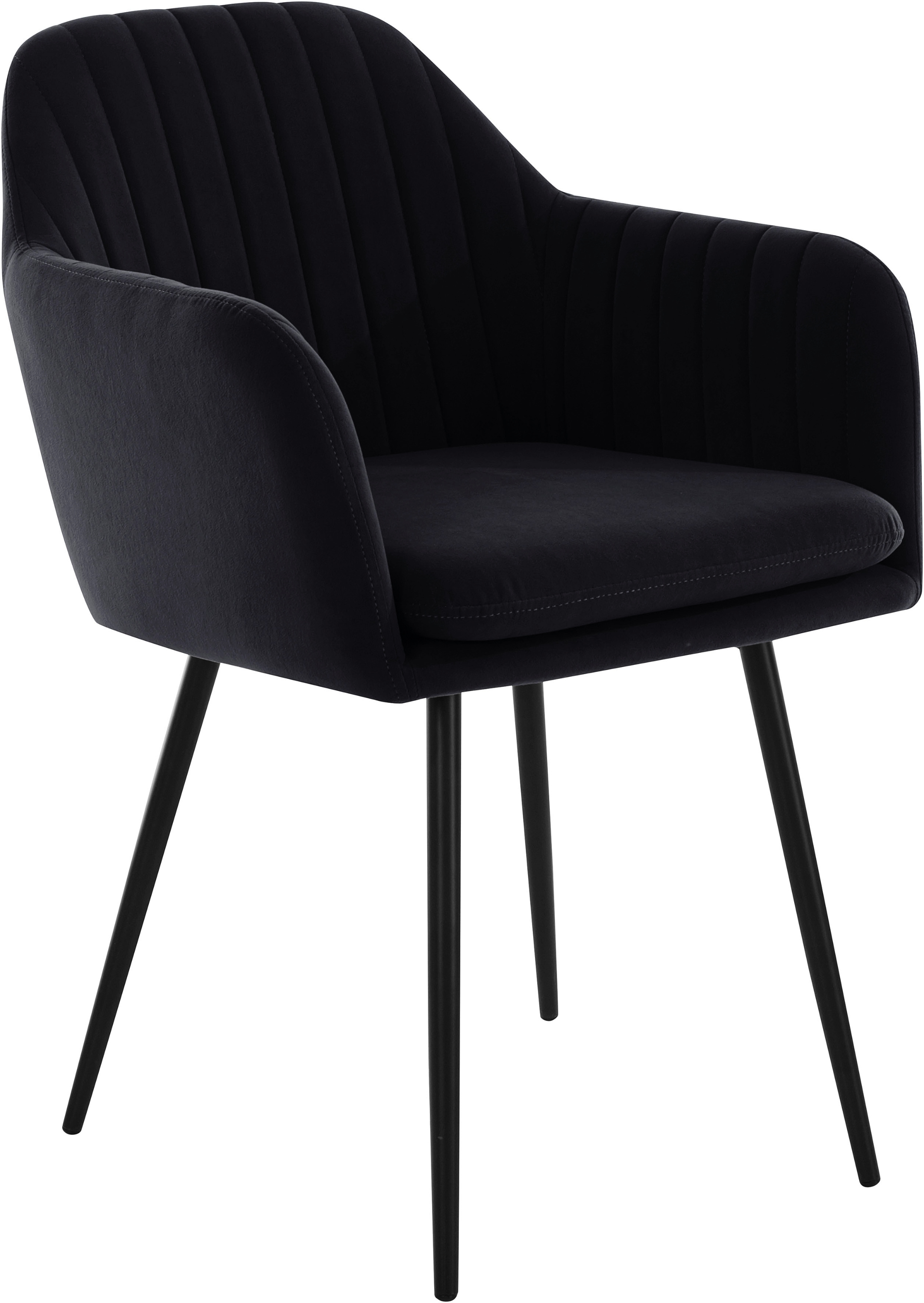 Polsterstuhl MILA I 2er Set Schwarz