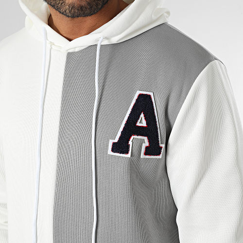 Sweat Capuche Blanc Gris