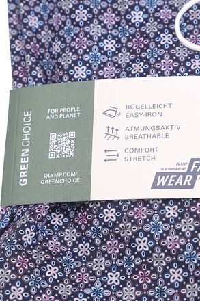 OLYMP Level 5 Overhemd Print Blauw 204464-18 kopen