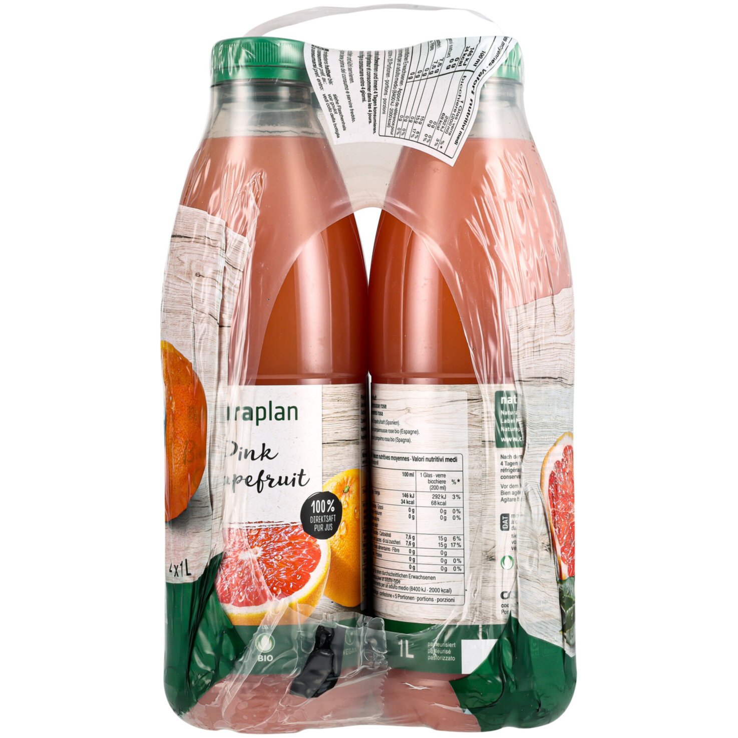 Naturaplan Bio Grapefruitsaft Pink 4x1l