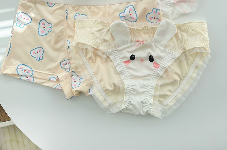 Pancherry - Koppelset: Boxershort met konijnenprint + panty
