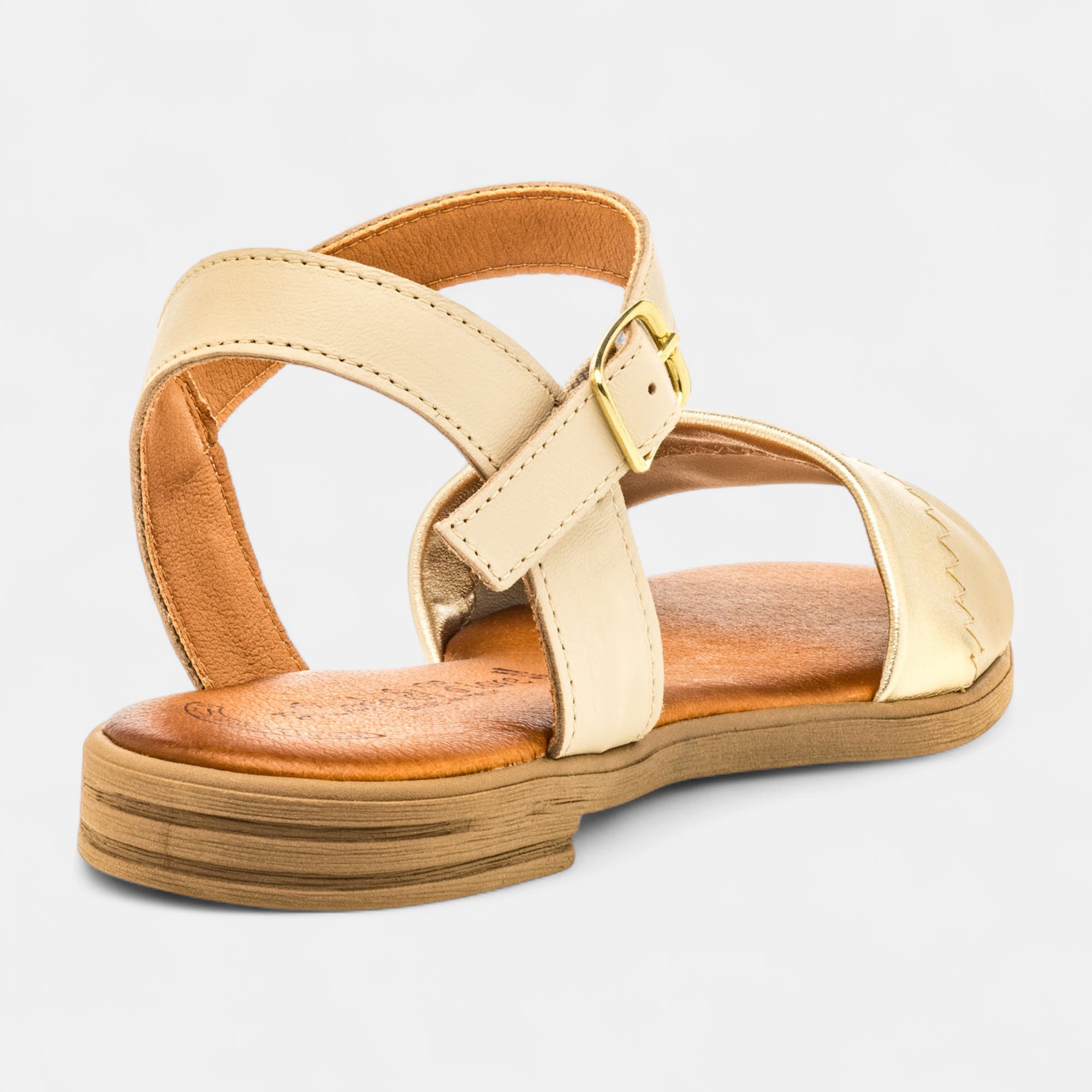 Nu-pieds Femme en cuir beige
