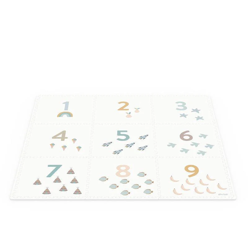 Play&Go EEVAA 2-in-1 omkeerbare puzzel speelmat en opbergdoos Numbers/Dots (180x180cm - 9 tegels)
