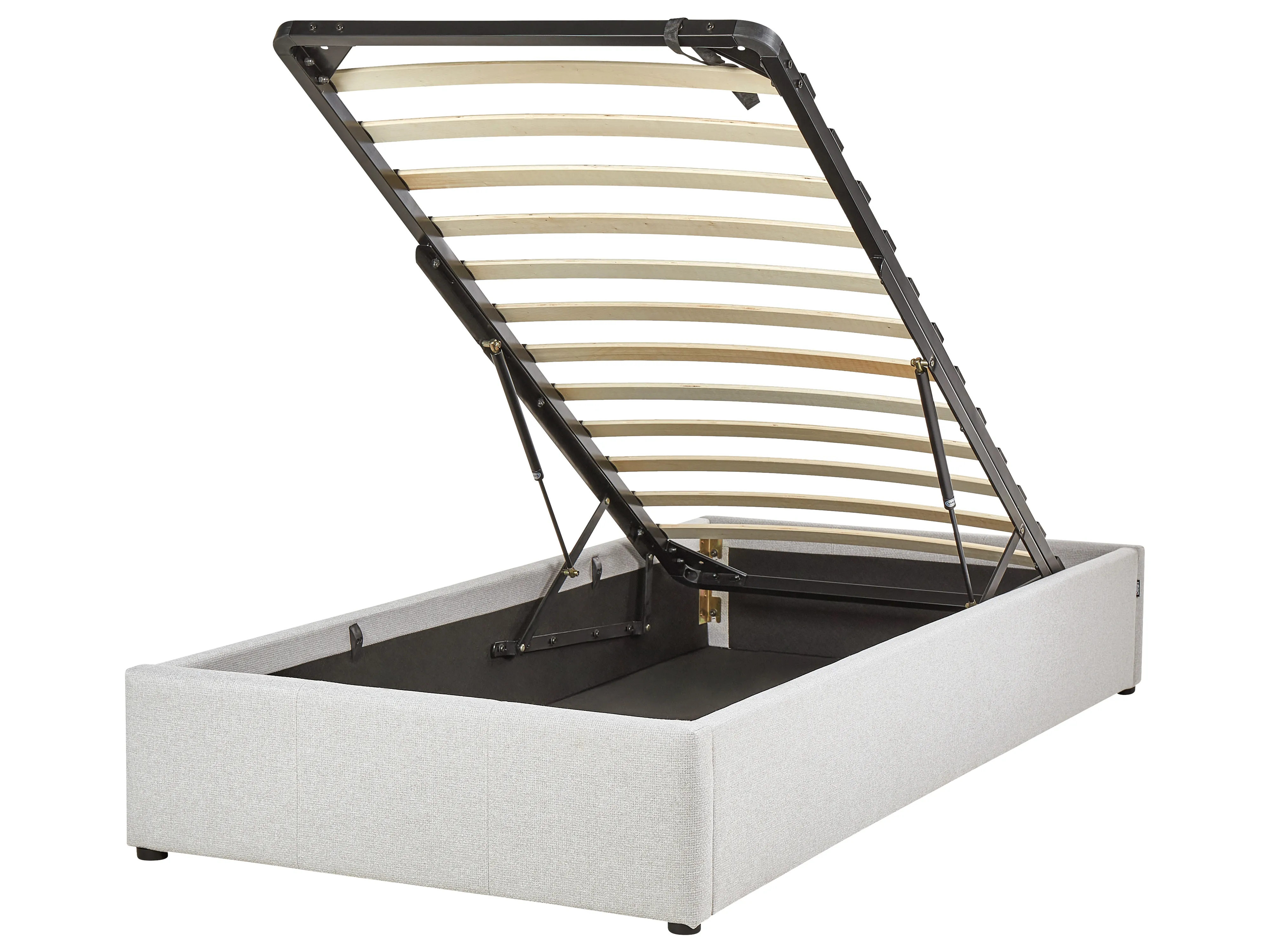 Opbergbed zonder hoofdbord Stof DINAN 90 x 200 cm Lichtgrijs