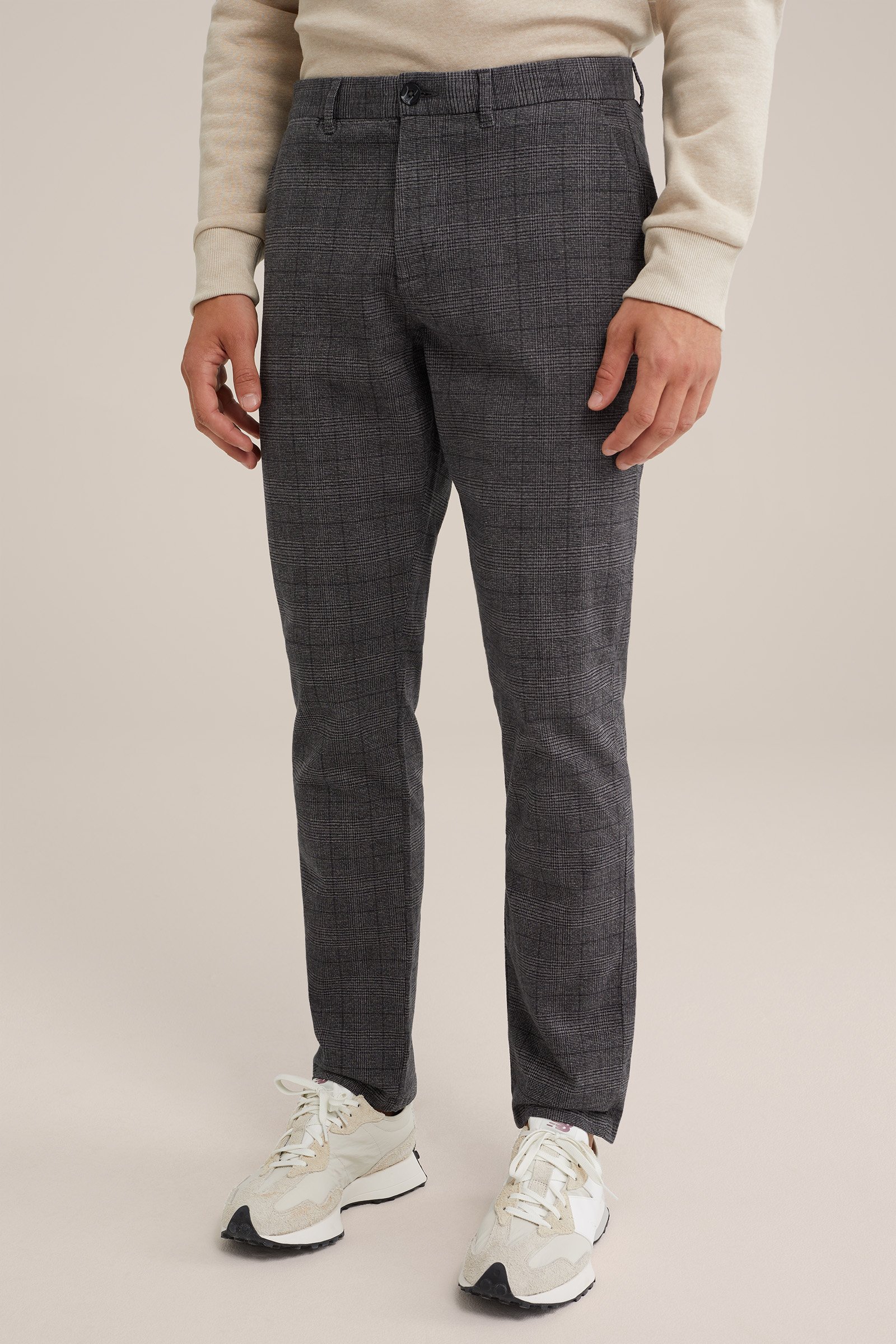 slim fit chino met dessin Fundamentals Donkergrijs