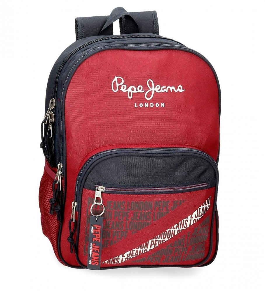 Pepe Jeans Mochila escolar dos compartimentos Pepe Jeans Clark 40cm adaptable rojo