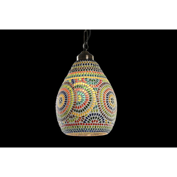Suspension verre métal multicouleur 25 w (23 x 23 x 33 cm) (2 unités)