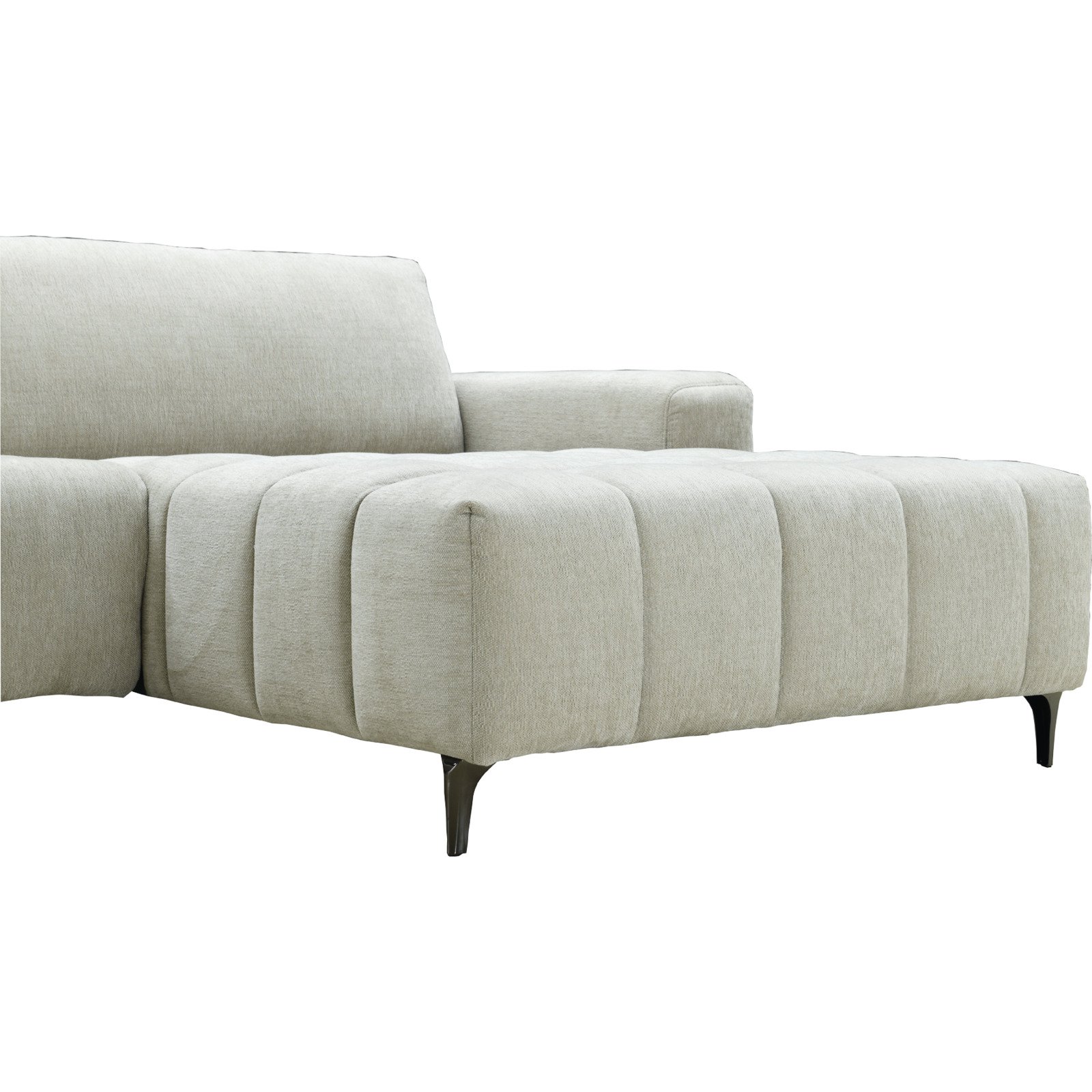 Ecksofa Duala Stoff beige, Recamière rechts