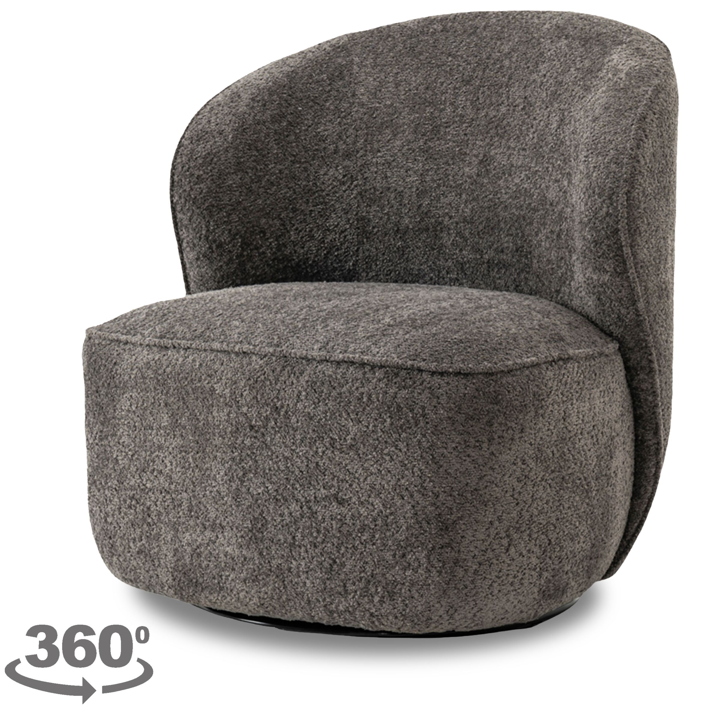 Fauteuil Dark Grey Belvi B76 x D78.5 x H81 cm