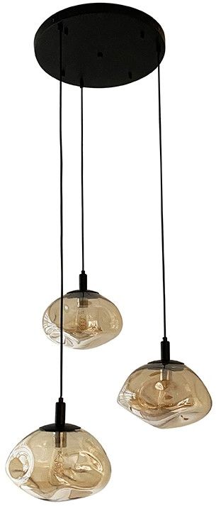 Hanglamp 3-lichts rond  Amber  Melt B45 x D45 cm