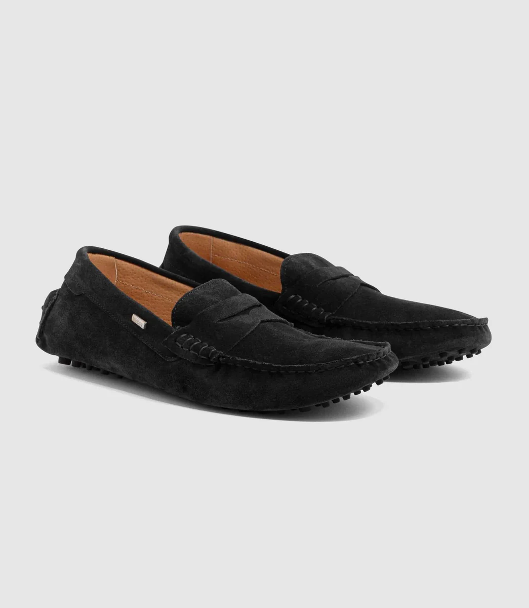 Mocassin en daim noir 