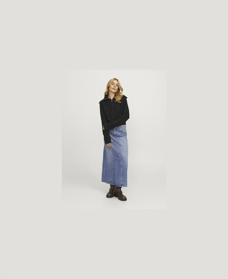 JJXX JXGILLY DIVERSE CARDIGAN KNIT LN Black//moonbeam neck piping