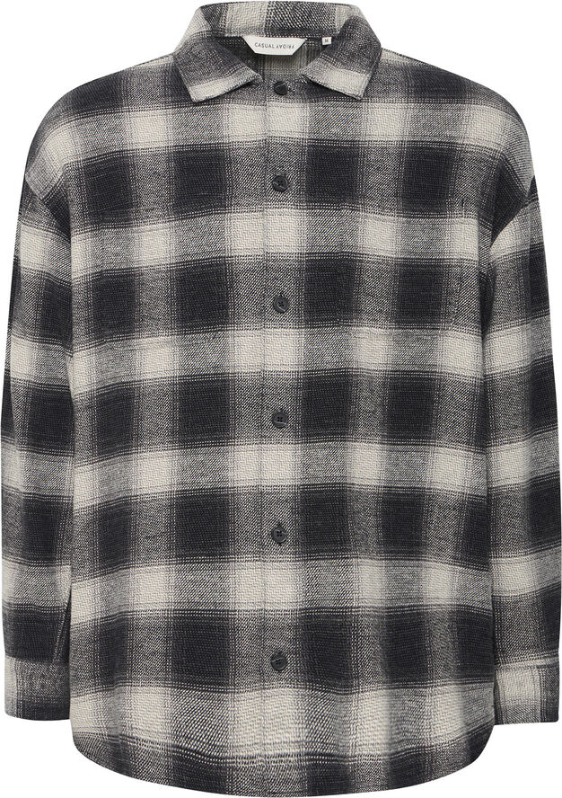 Casual Friday CFAUGUSTO checked overshirt Pewter mix
