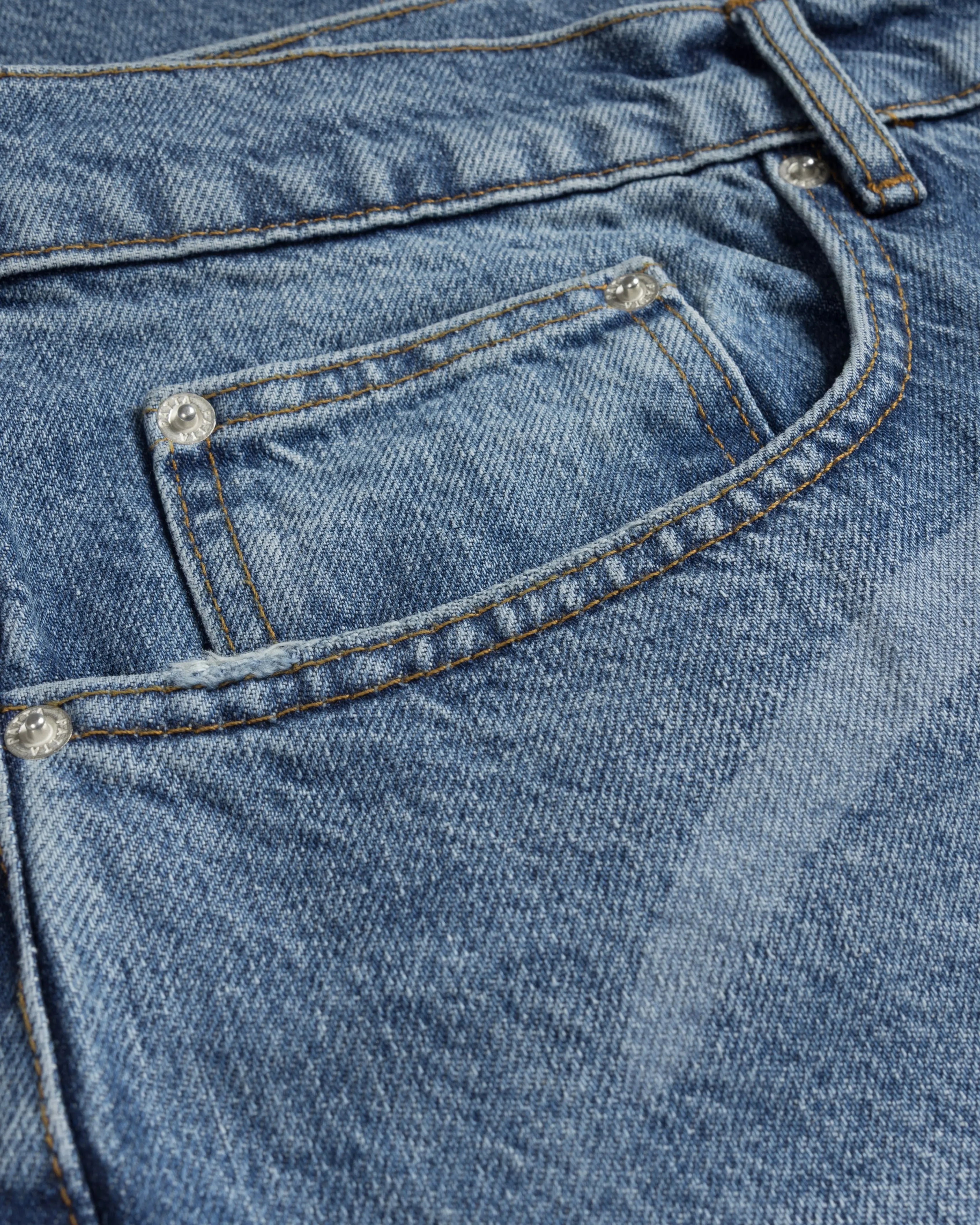 Patta Laserprint Whiskers Denim Pants (Light Blue Denim)