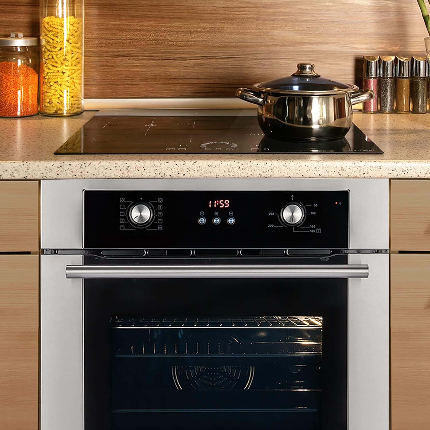 KKT KOLBE Autarkes Herdset | 60cm Einbaubackofen BO8810SS | 60cm Induktionskochfeld IH85904FZ | Heißluft | Teleskopauszüge | Timer | 2-fach Wärmeschutzverglasung | Kindersicherung | SET8810IH594FZ