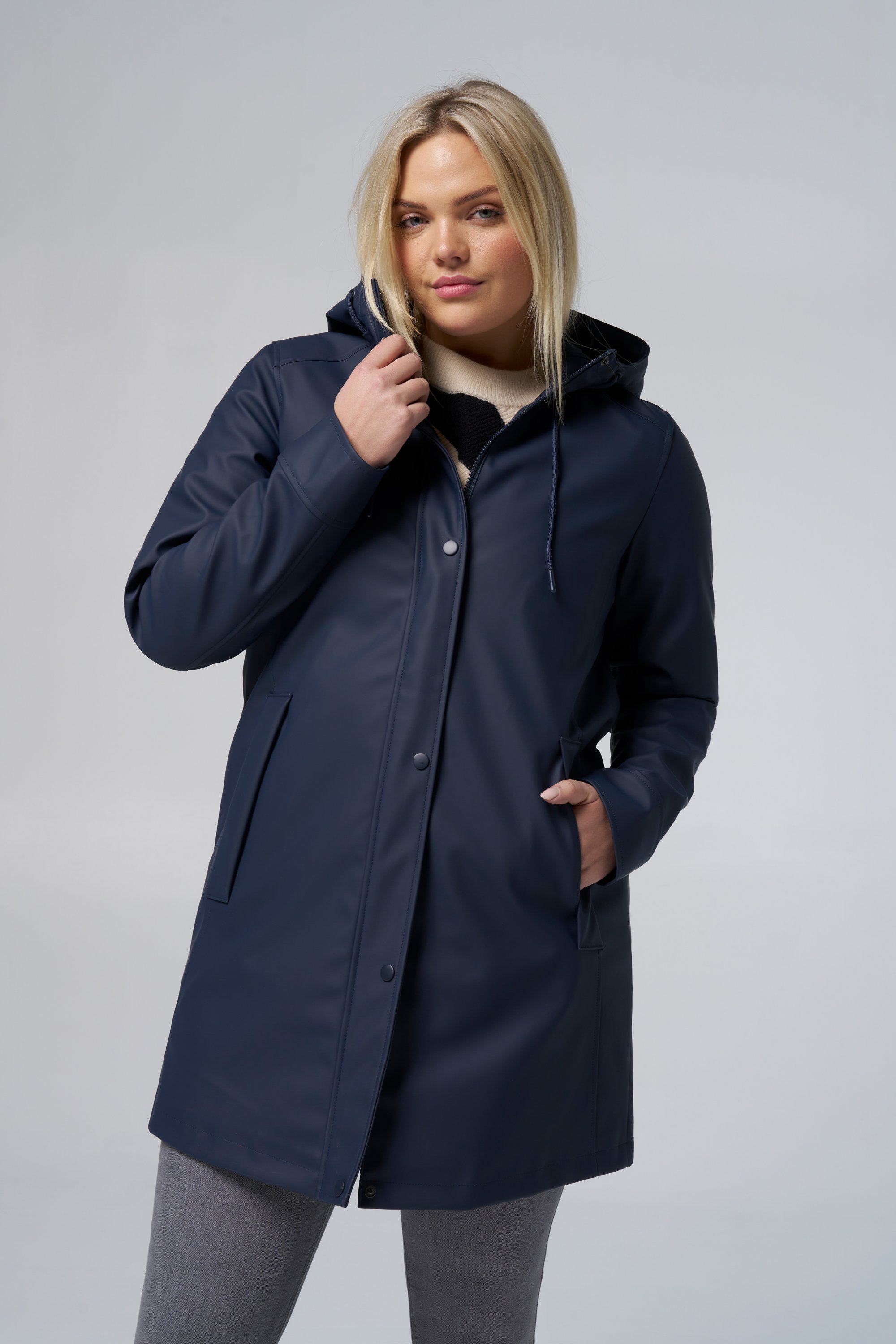 Regenjas met capuchon Navy blauw