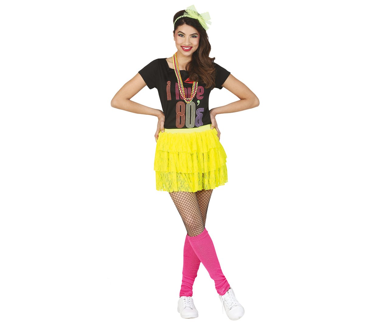 Jaren '80 Rok Neon Geel