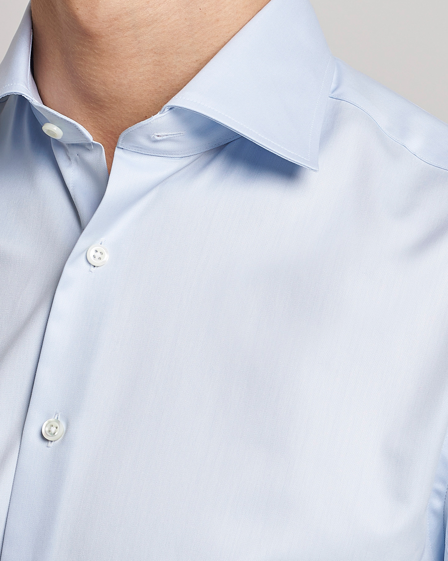 Stenströms Fitted Body Shirt Double Cuff Blue