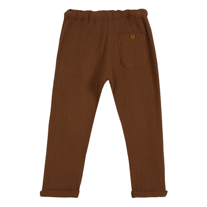 Emile et Ida Pantalon Gaze de Coton | Chocolat
