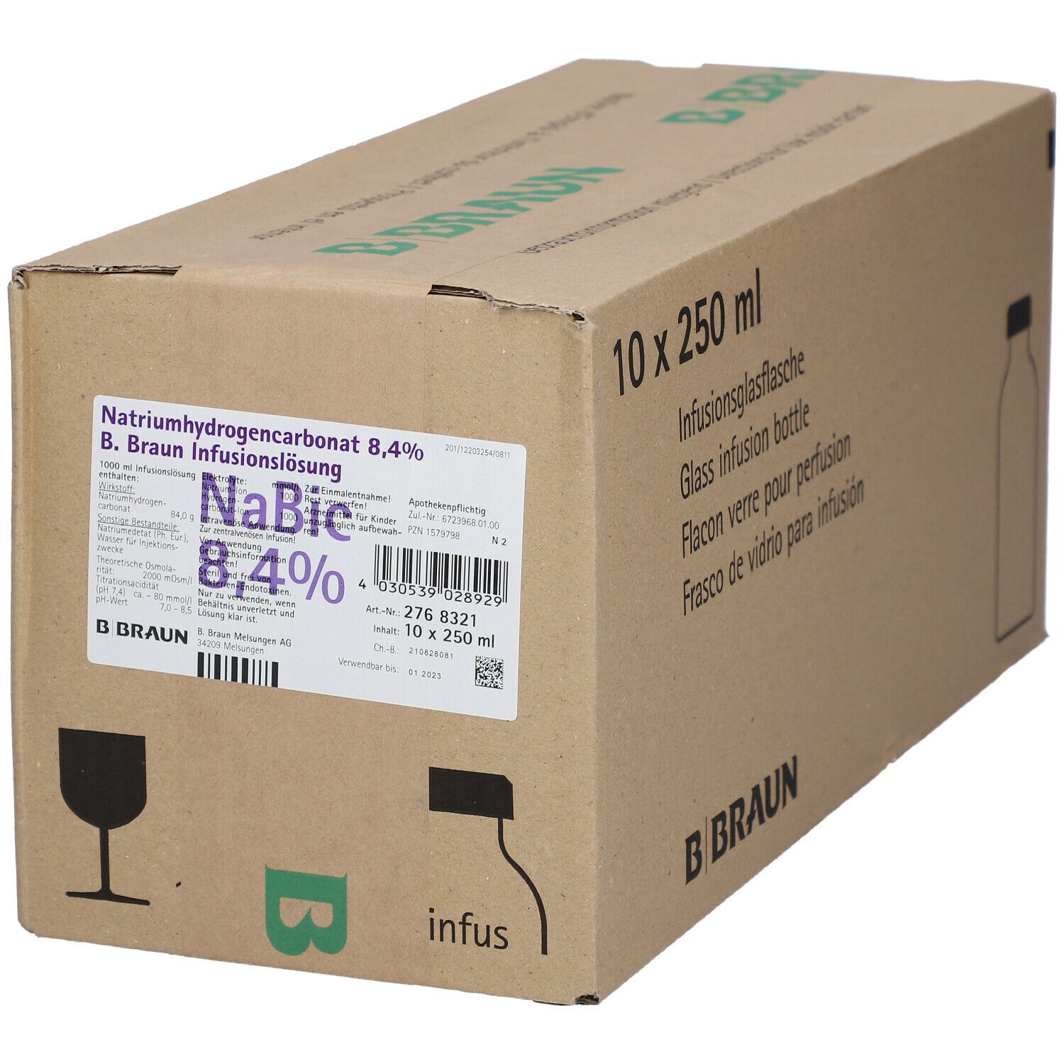 Natriumhydrogencarbonat 8,4 % B. Braun Glasflasche