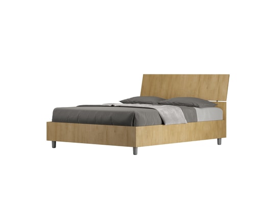 ITYHOME - Lit coffre demas incliné 140x200 chêne nature