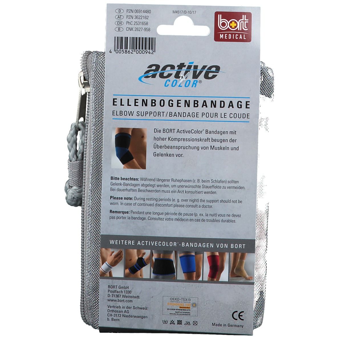 BORT ActiveColor® Ellenbogenbandage Gr. M schwarz