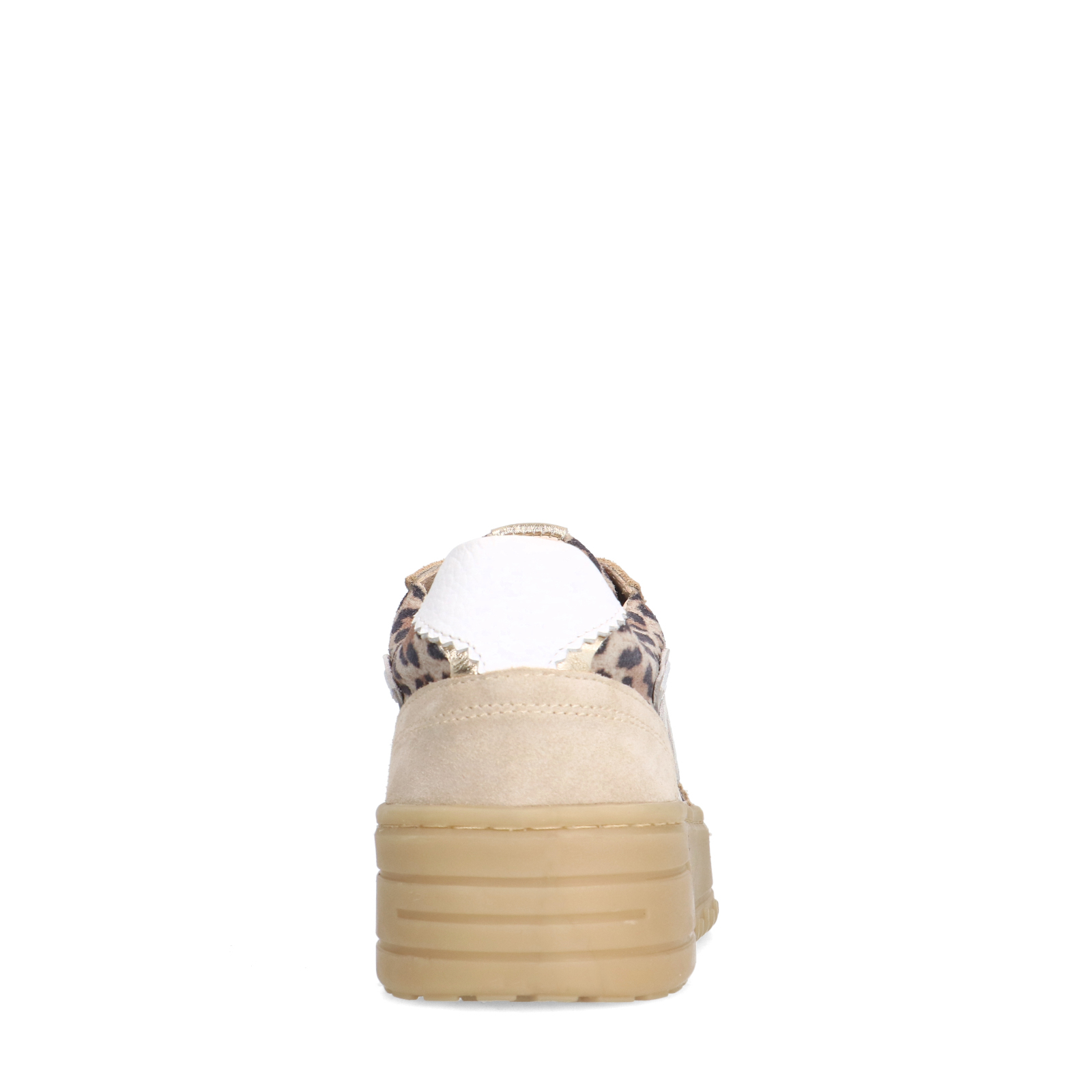 Suède leopard sneakers met details