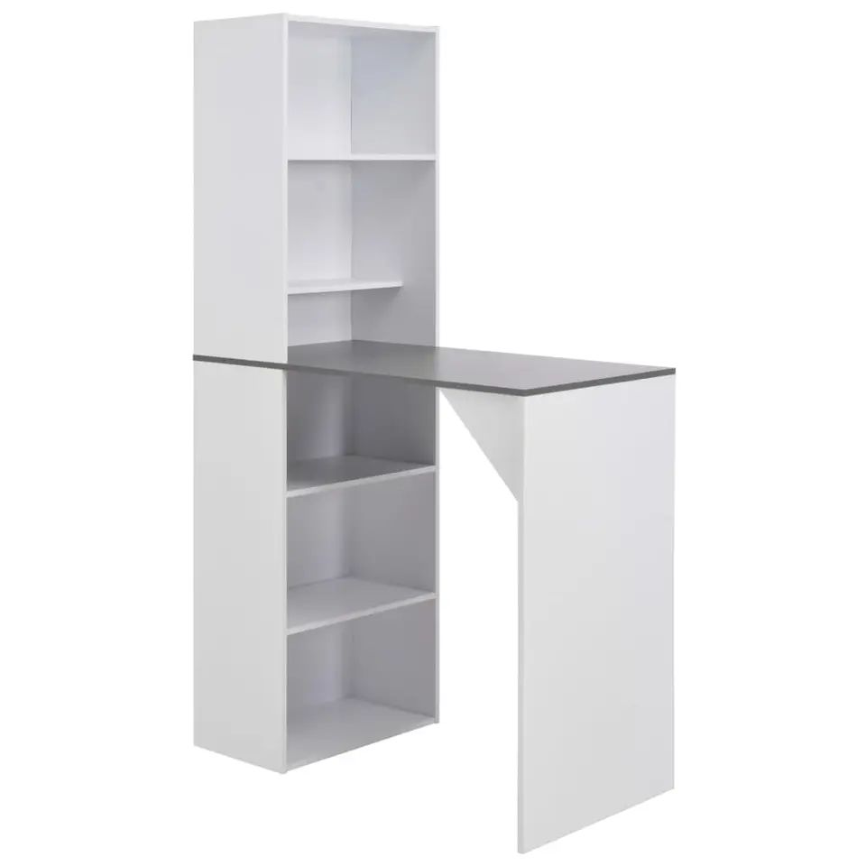 vidaXL - Bartafel - Wit - Bewerkt hout