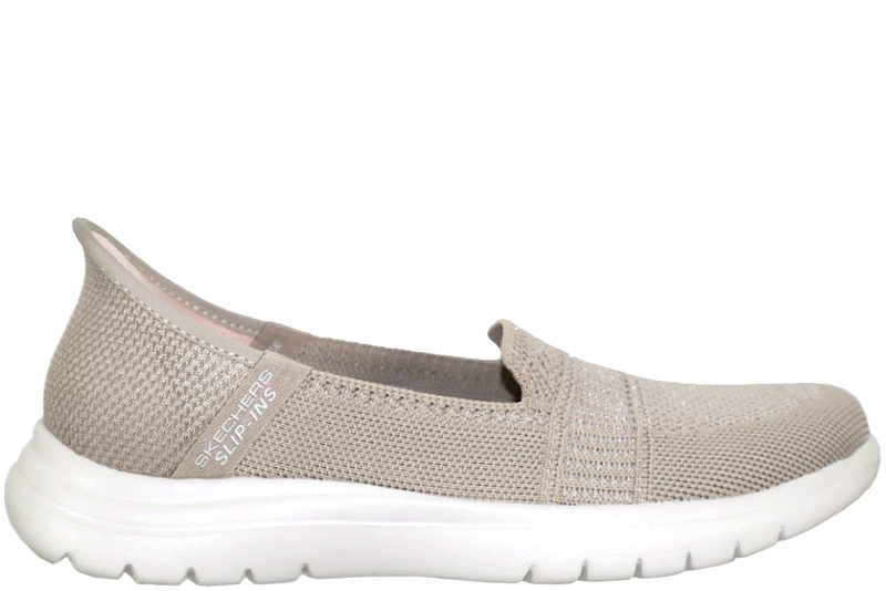 SKECHERS - ON THE GO FLEX BEIGE FRITIDSSKO SLIP-INS