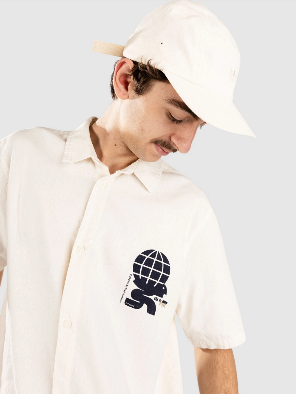 Fat Moose Ian Cotton Linen Shirt ecru