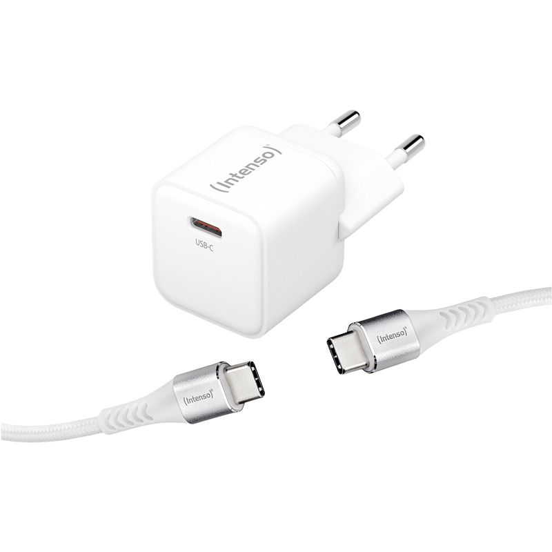 Intenso USB Ladegerät W30C GaN mit USB-C Kabel, 1.5 m