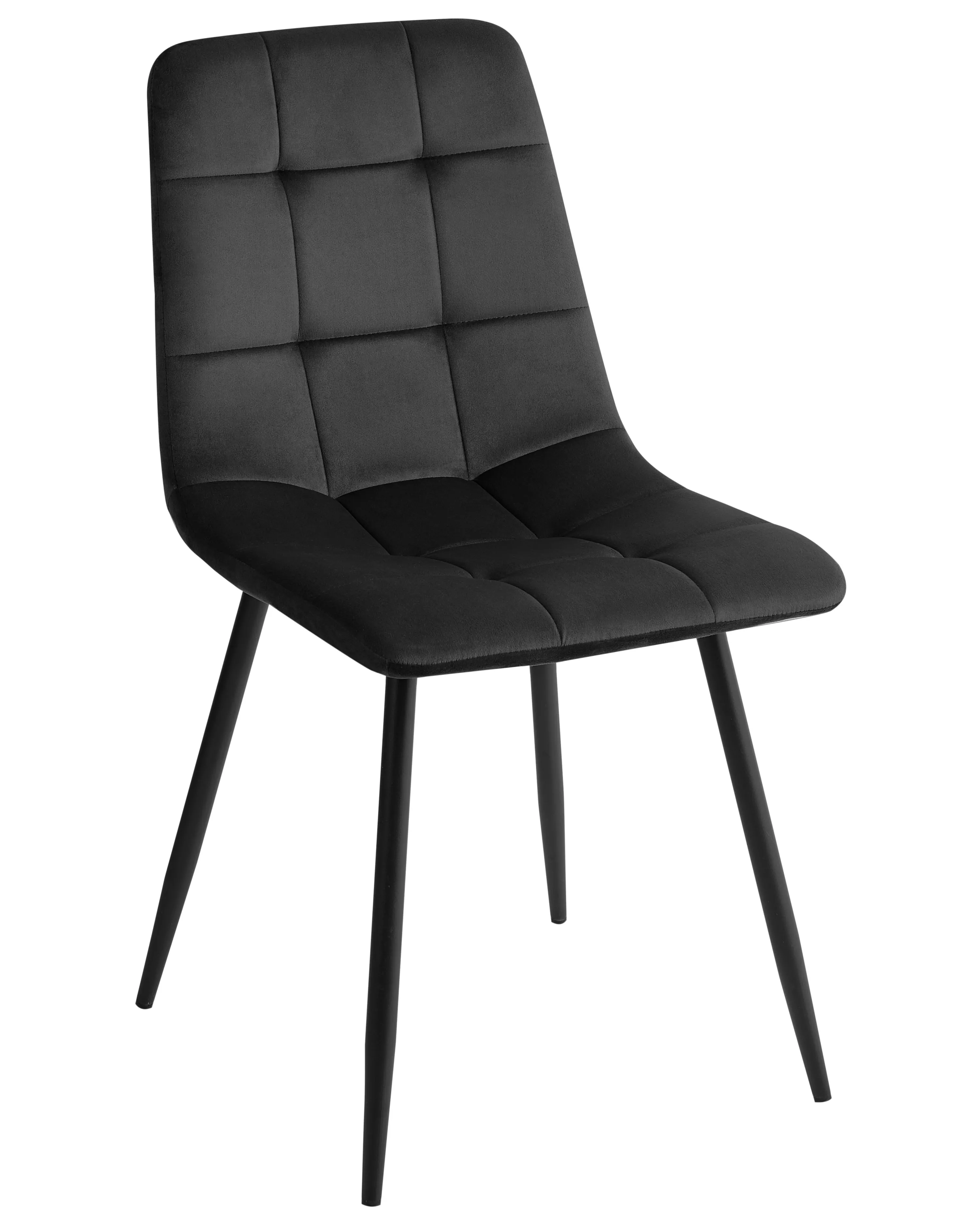 Set van 4 eetkamerstoelen POWELL Fluweel Zwart