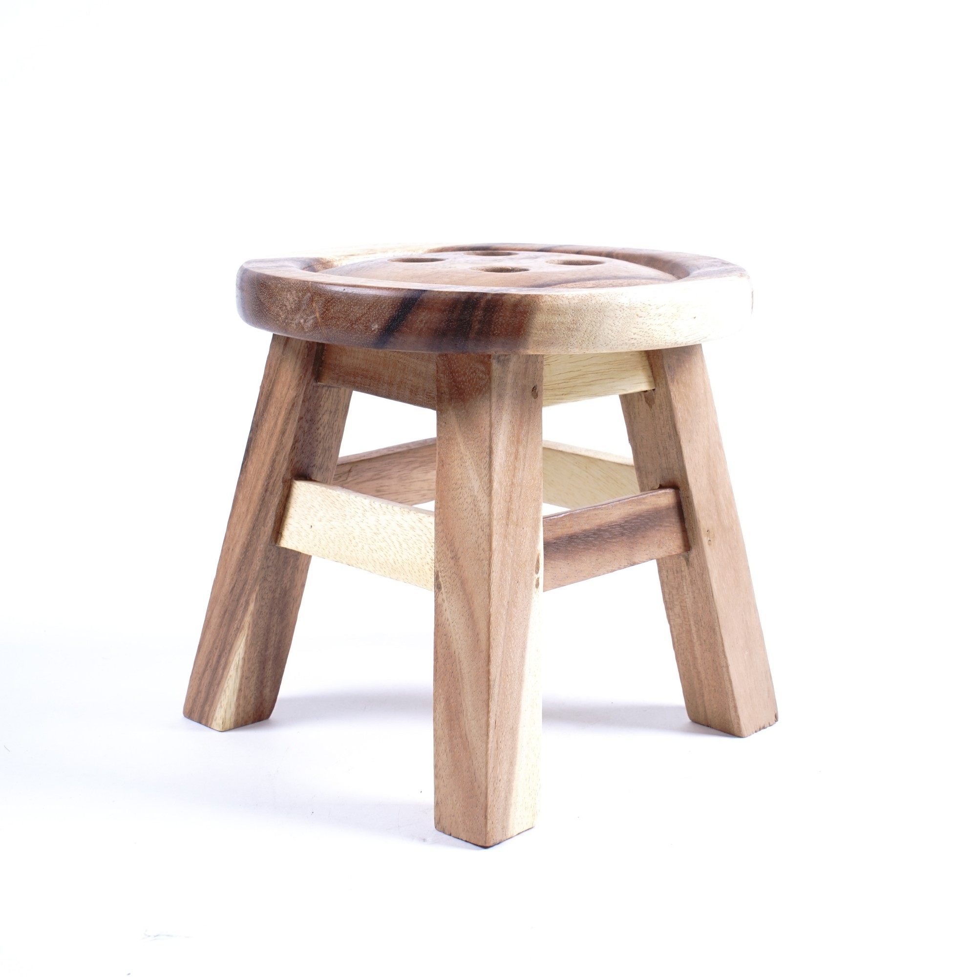 Hocker mit Motiv 'Knopf', natur, Ø 25 cm, H 25 cm von fischer's lagerhaus