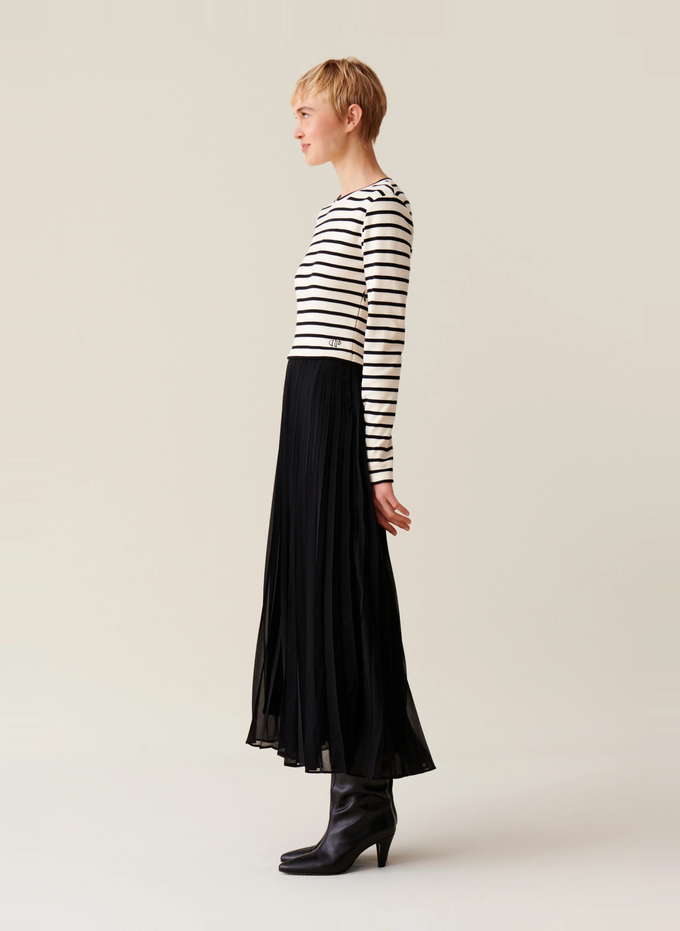 Robe trompe l'œil marinière en coton | Multicolore
