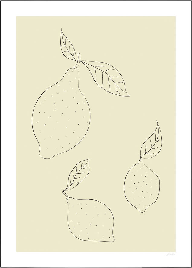 Poster & Frame SIMPLE LEMON Flerfarvet