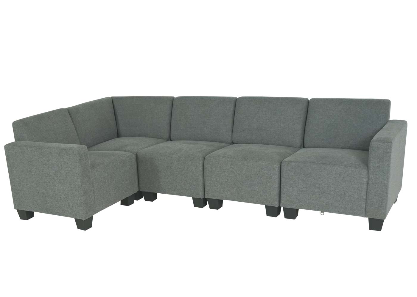 Modular Sofa-System Couch-Garnitur Moncalieri 5, Stoff/Textil ~ grau