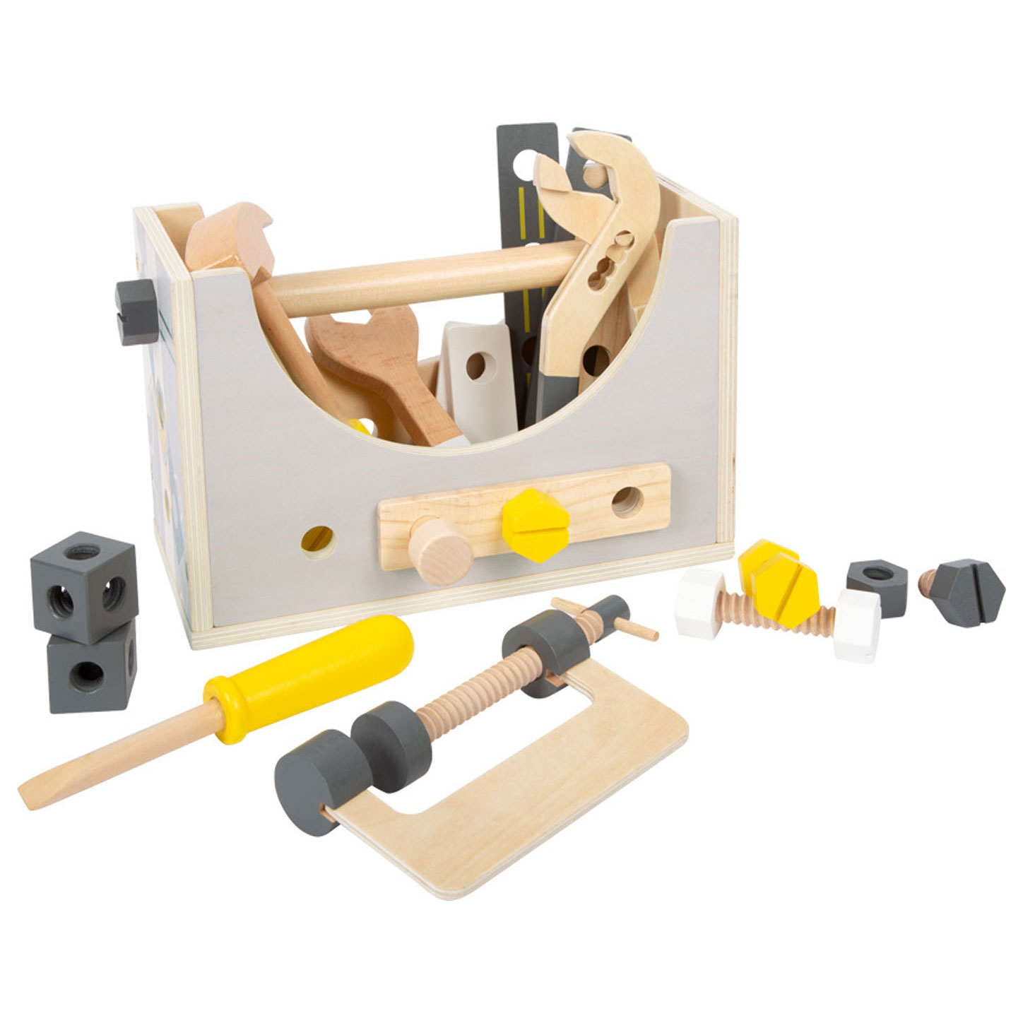 Small Foot-Houten Gereedschapskist 2in1, 28dlg.