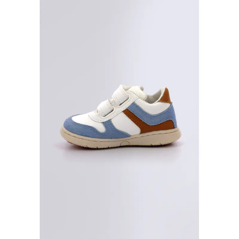 Kickmotion Blanc camel bleu BASKETS BASSES Synthétique Garçon
