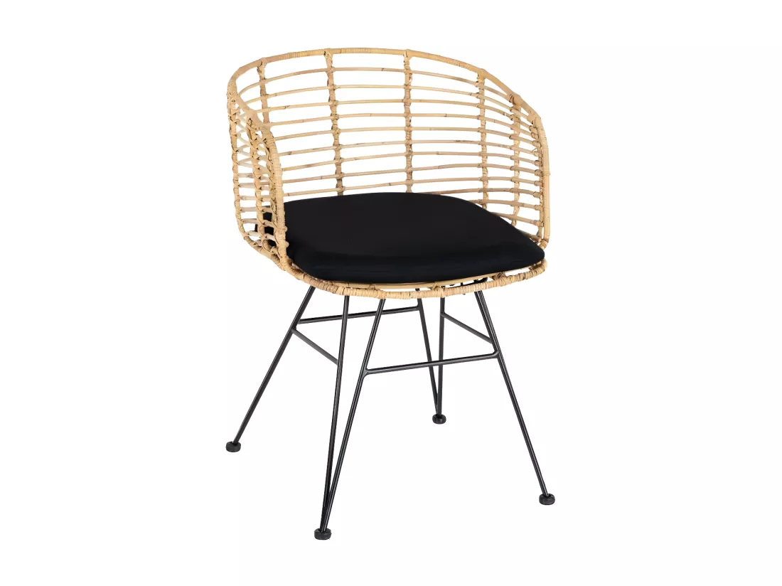Fauteuil Rotin Naturel/Métal - PAVY