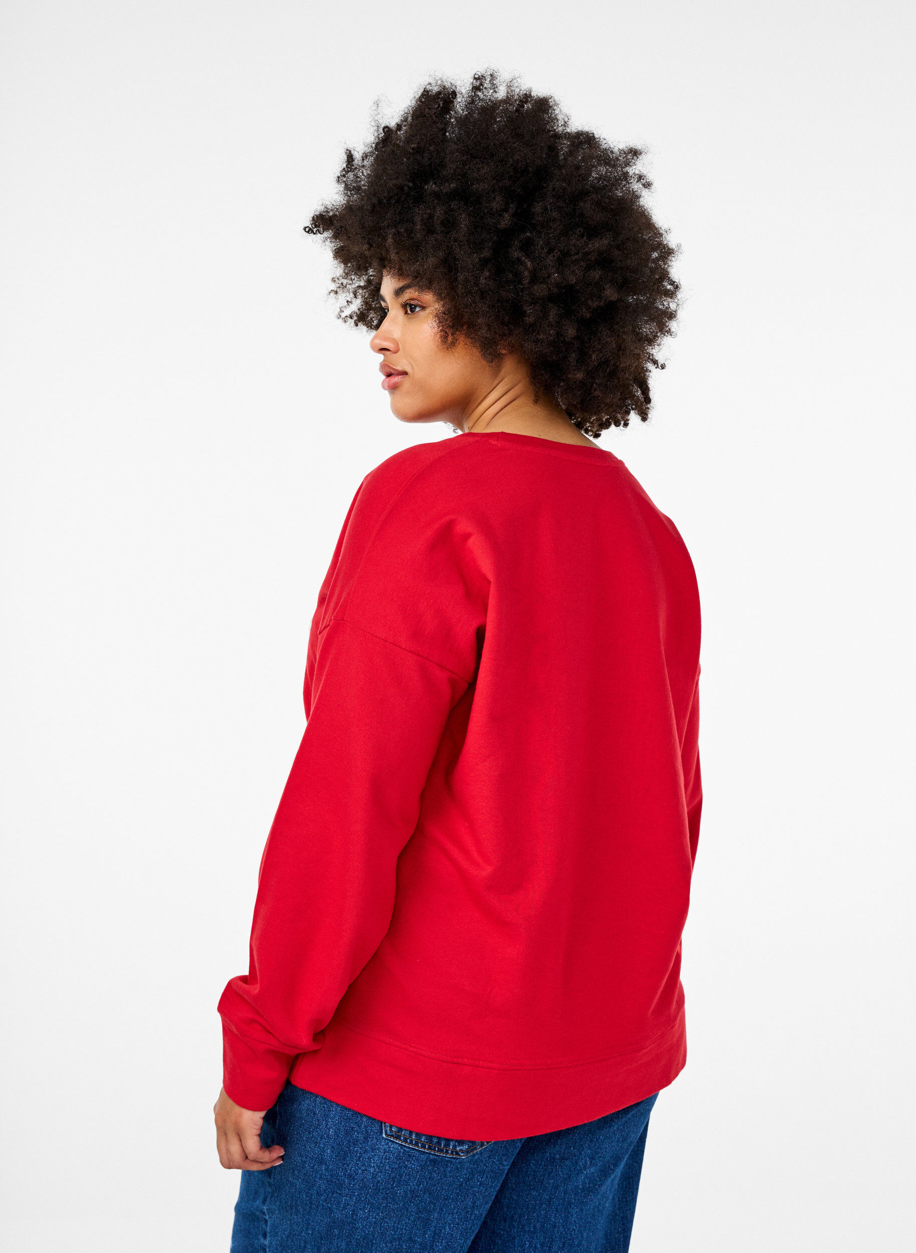Sweatshirt med motiv og lange ærmer