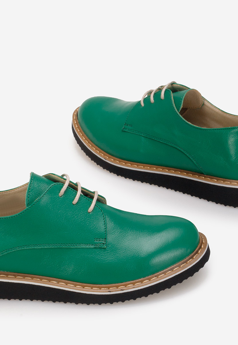 Chaussures derby en cuir vert Casilas