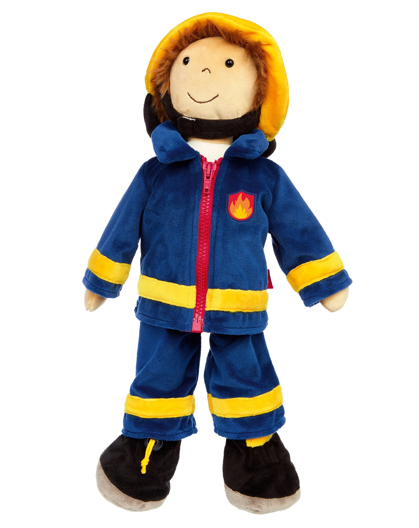 Soft-Puppe LERN-FEUERWEHRMANN (45cm) in blau