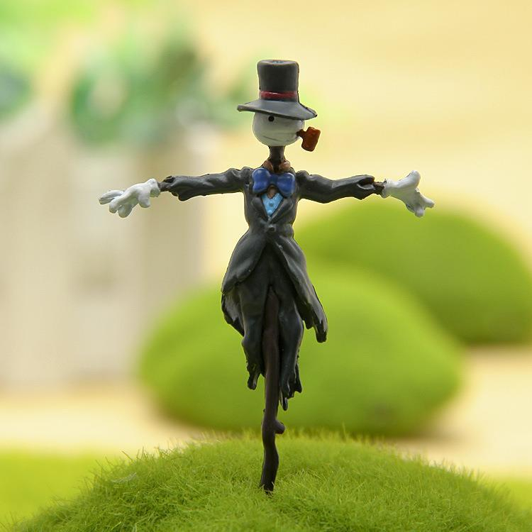 Miniatur Halloween Deko Mini Vogelscheuche Grusel Party Garten Deko Bastel Zubehör für Kreative DIY Projekte - Schwarz / Weiss